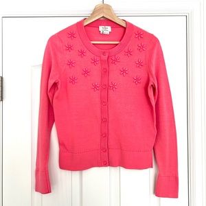 Kate Spade Floral Beaded Coral Cardigan